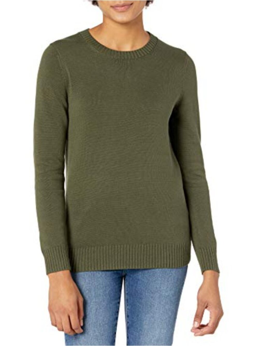 Women's 100% Cotton Crewneck Sweater - Lightweight Knit Pullover, OEKO-TEX